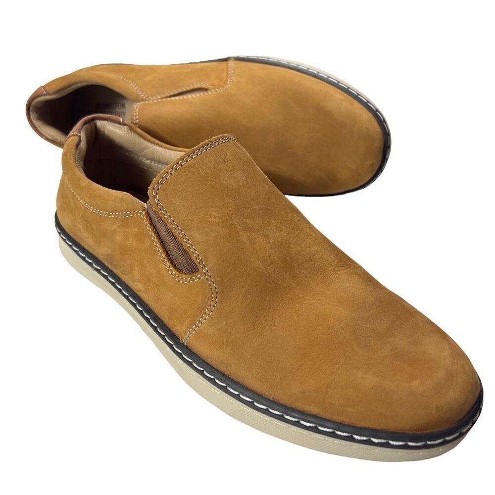 Johnston & Murphy McGuffey Boys Suede Leather Slip-on Shoes NWOT Boys Size 4.5